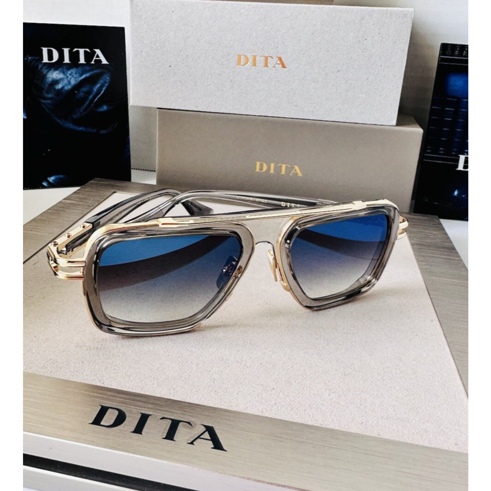DITA Sunglasses LXN-EVO DTS403-A-02 Crystal Grey White Gold Blue Flash Mirror - Picture 3 of 11